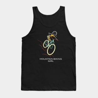 Funny Womens Mountain Biking design Tank Top